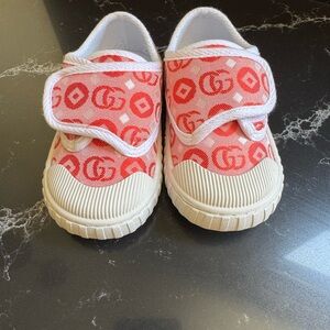 Gucci Kids Red and White Shoes US size 5.5